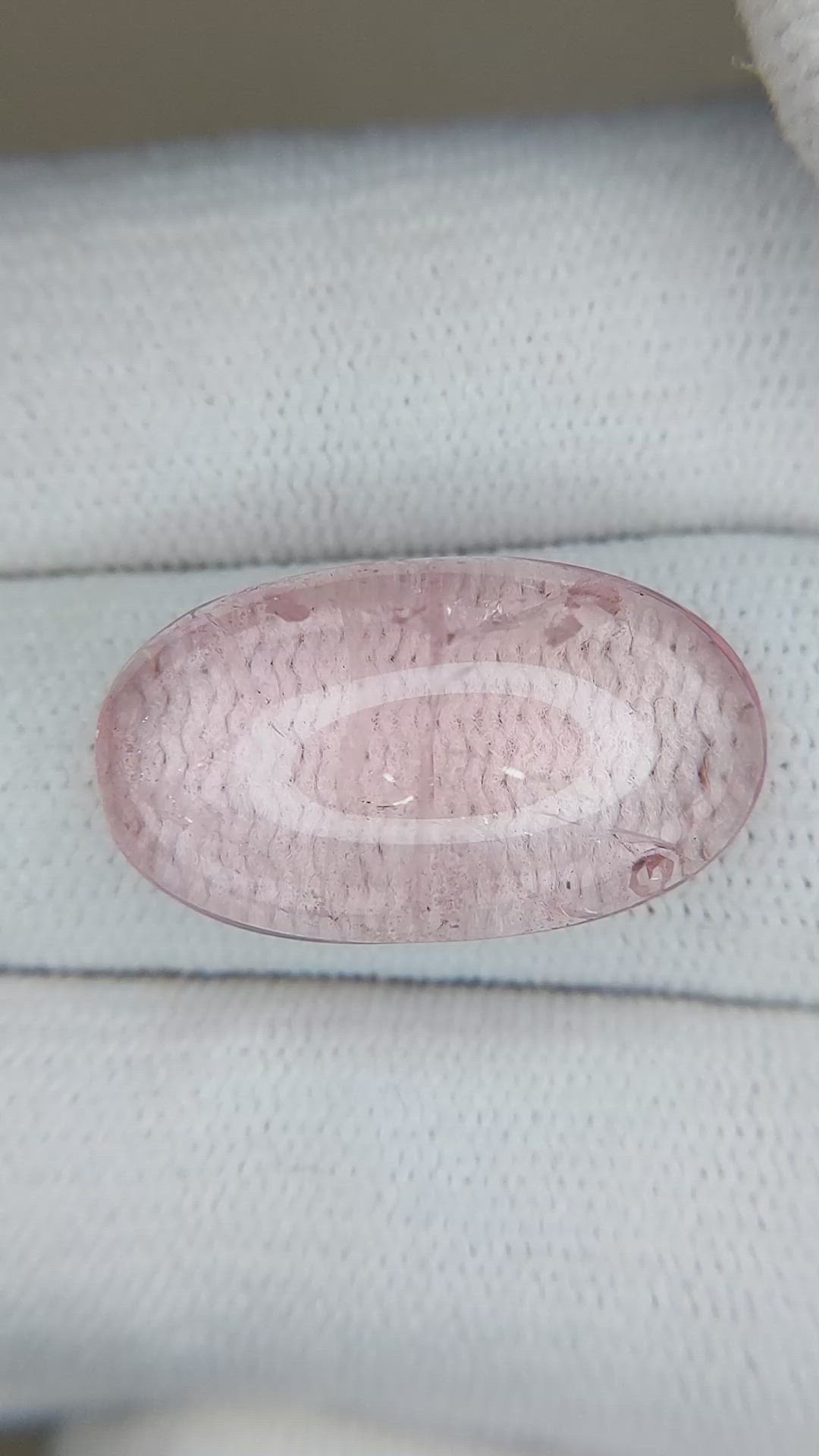 11.24 Ct. Cabochon Morganite from Brazil Size Video