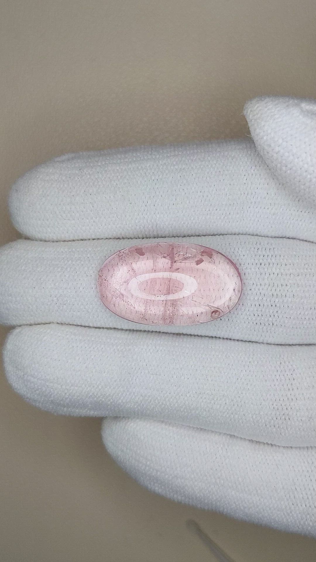 11.24 Ct. Cabochon Morganite from Brazil Size Video