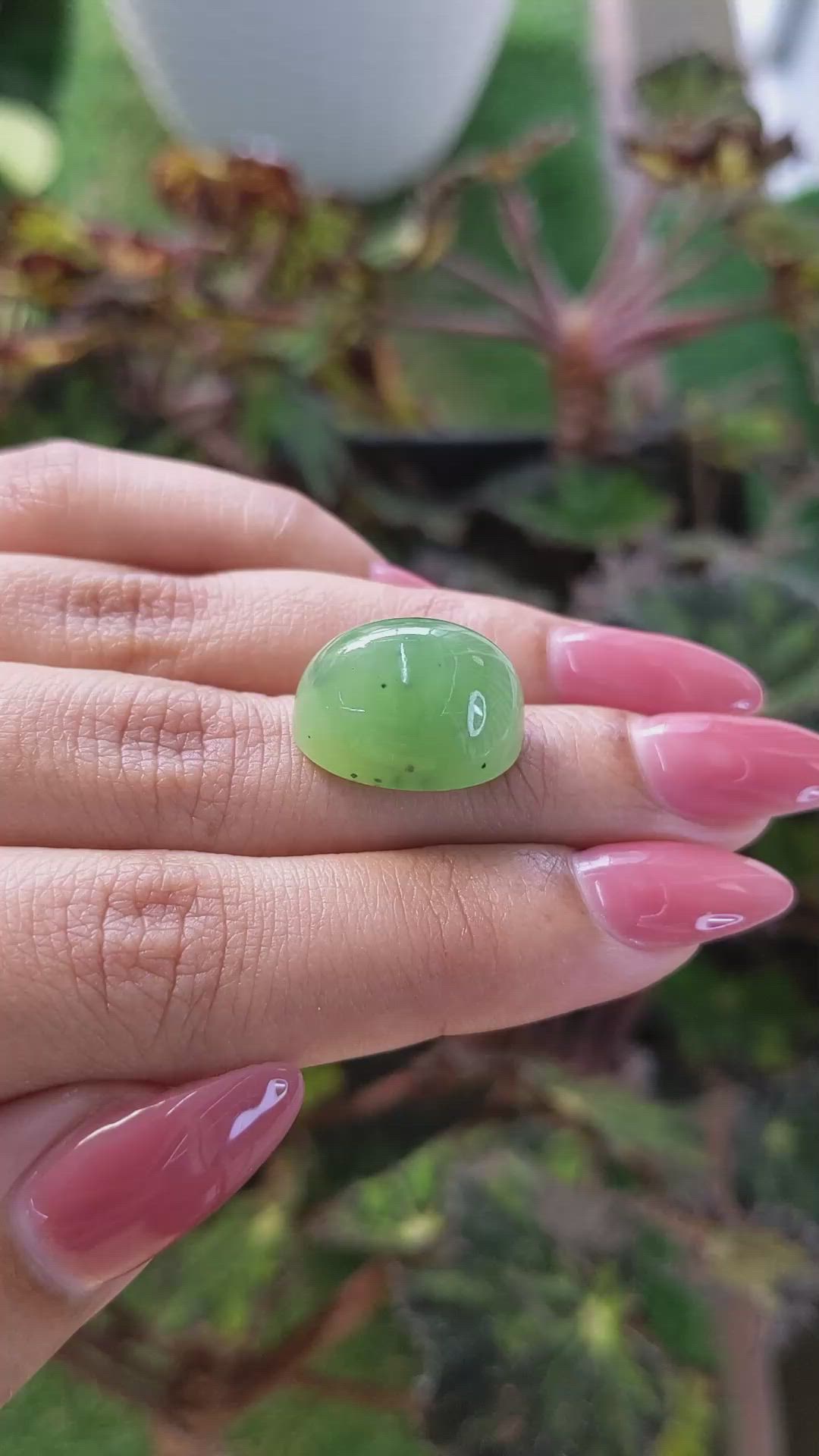 20.70 Ct. Cabochon Jade from Burma (Myanmar) Size Video