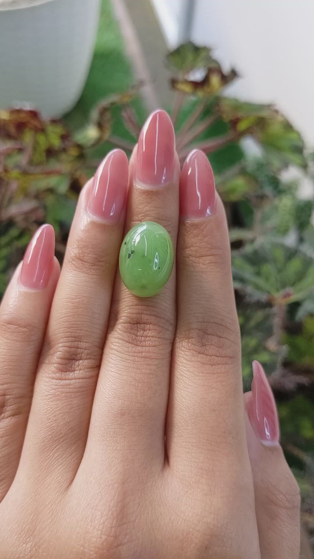 20.70 Ct. Cabochon Jade from Burma (Myanmar) Size Video