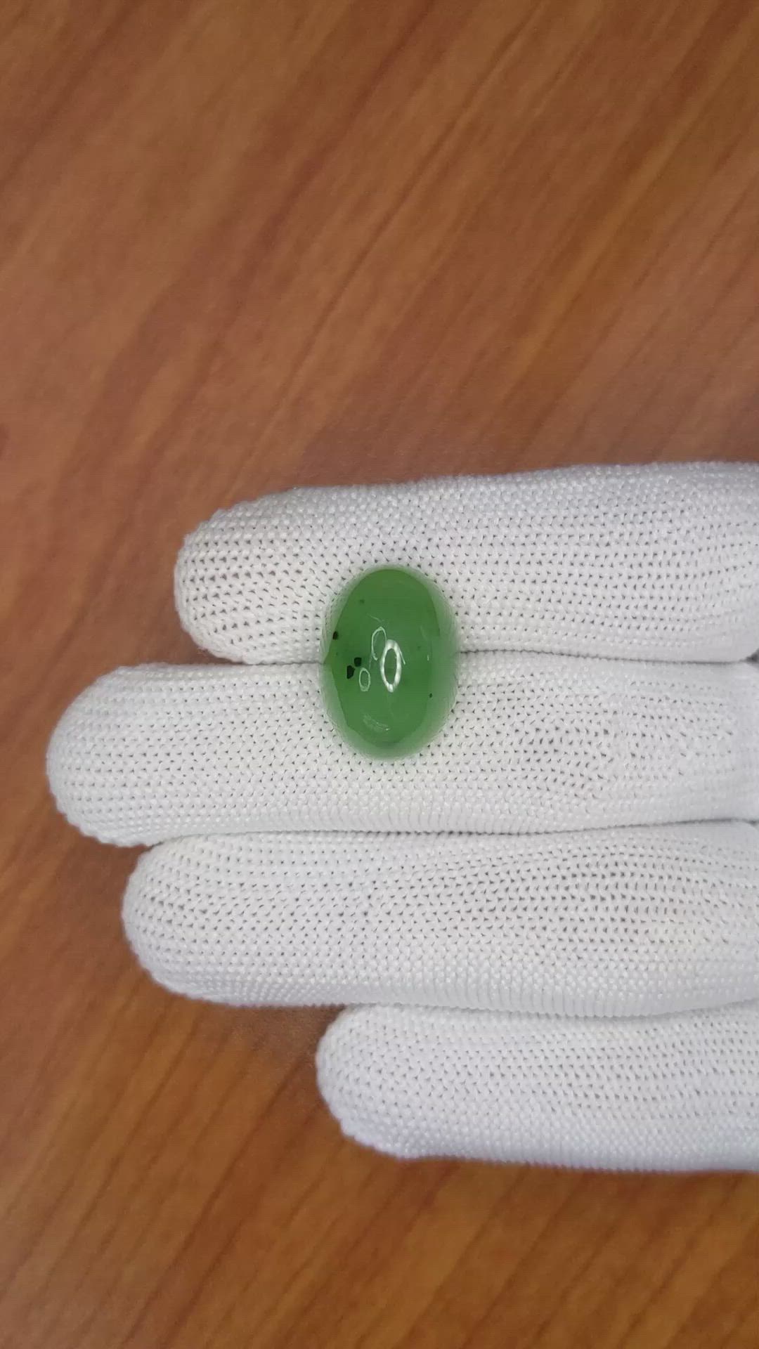 20.70 Ct. Cabochon Jade from Burma (Myanmar) Size Video