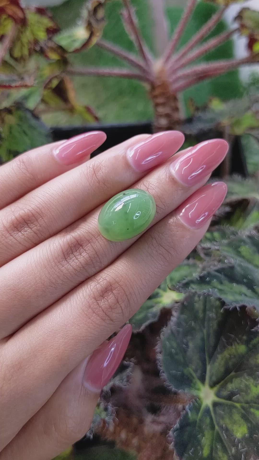 20.70 Ct. Cabochon Jade from Burma (Myanmar) Size Video