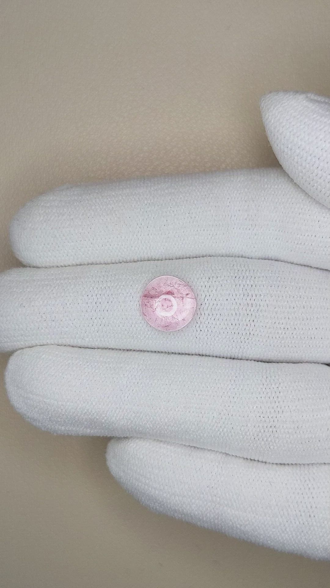 2.19 Ct. Cabochon Morganite from Brazil Size Video