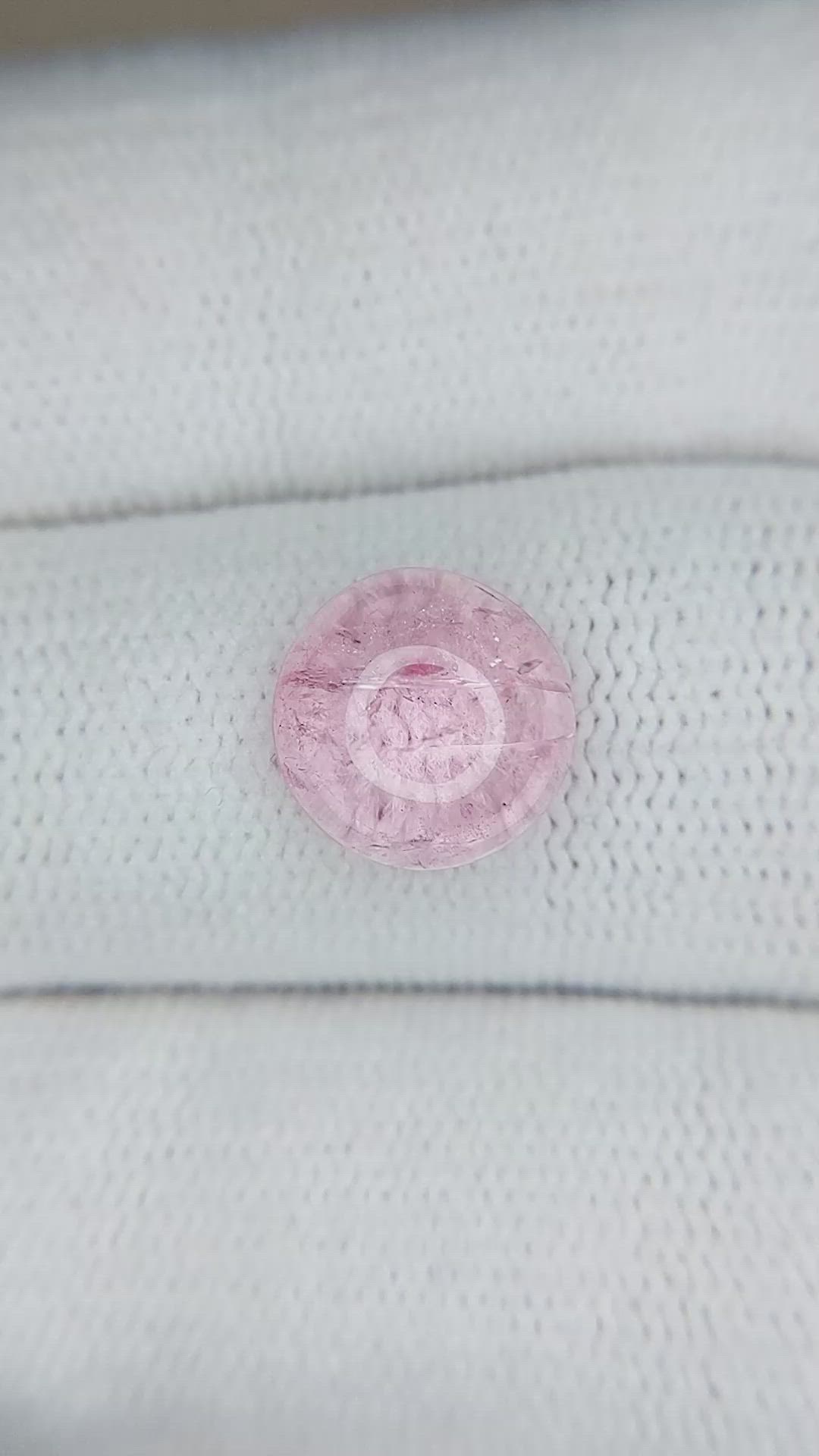 2.19 Ct. Cabochon Morganite from Brazil Size Video