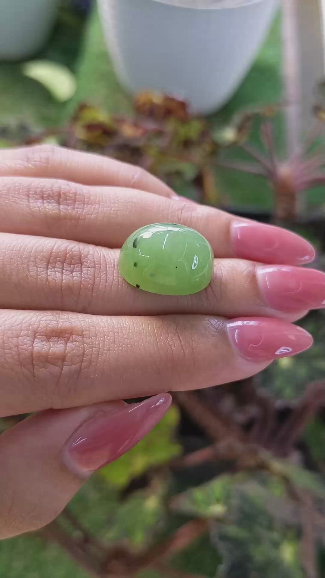 21.20 Ct. Cabochon Jade from Burma (Myanmar) Size Video