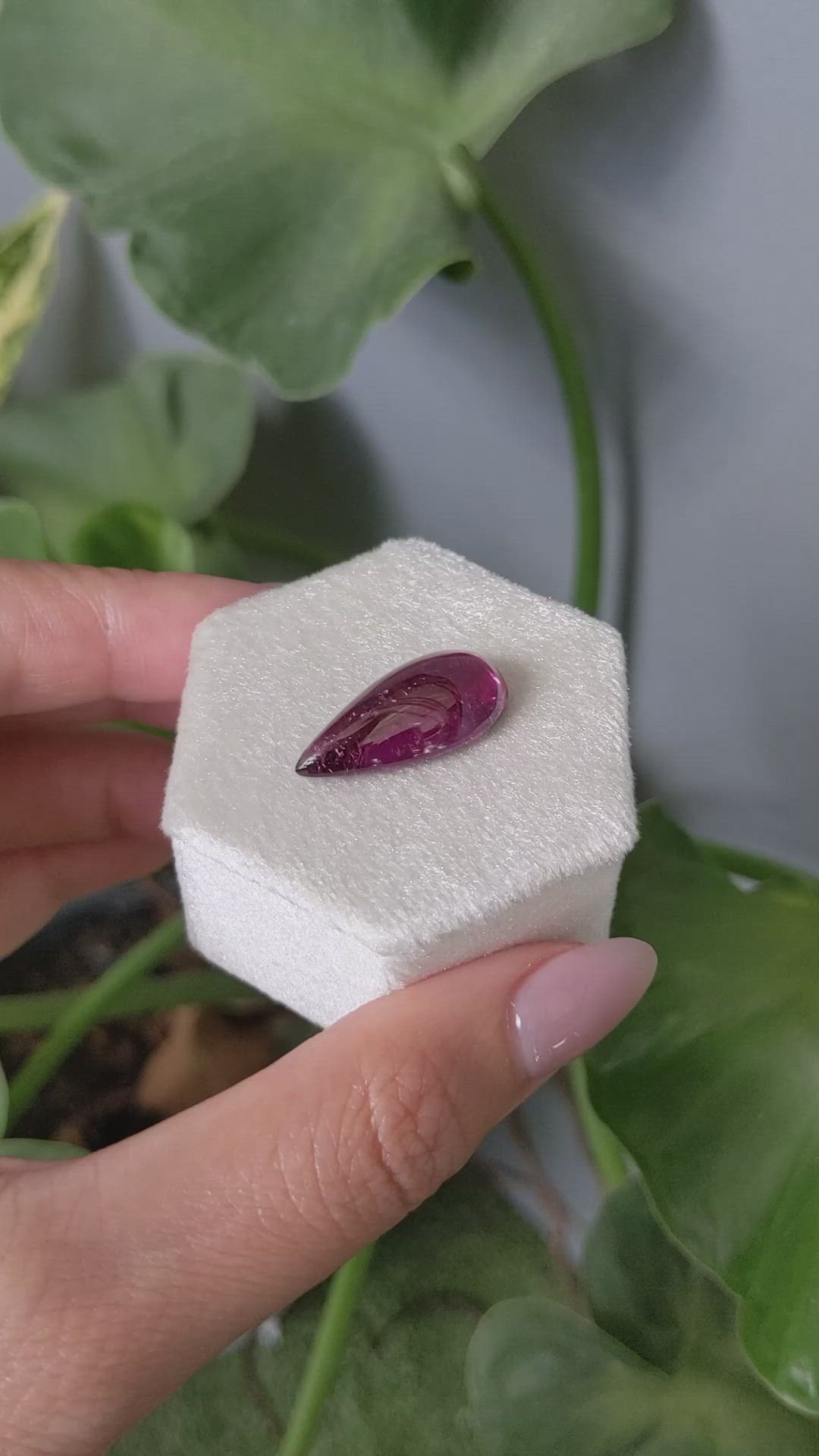 11.14 Ct. Purple Cabochon Tourmaline from Brazil Size Video