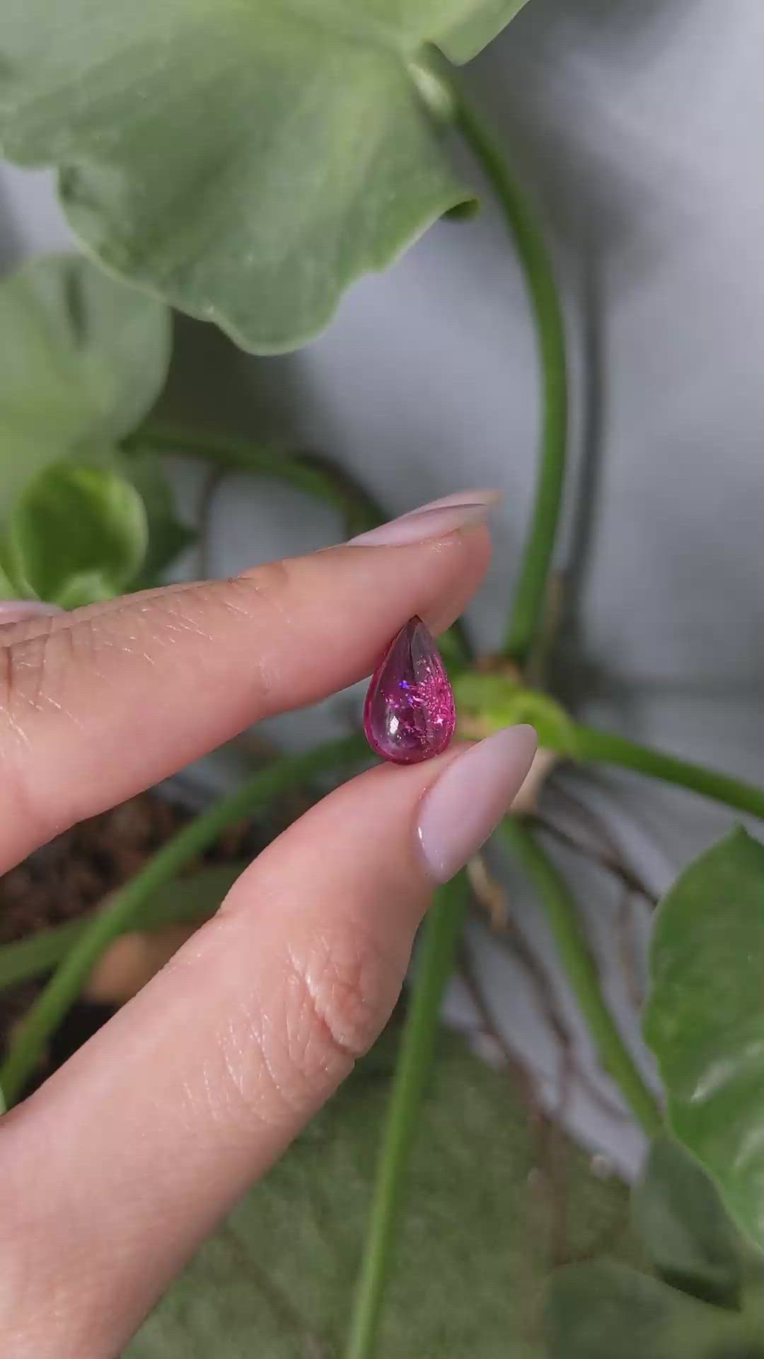 3.94 Ct. Cabochon Tourmaline from Brazil Size Video