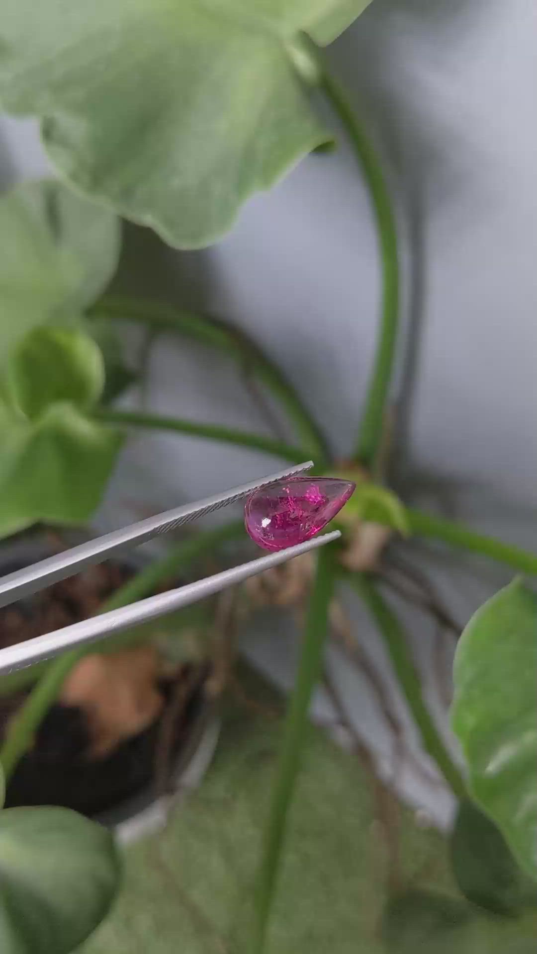 3.94 Ct. Cabochon Tourmaline from Brazil Size Video