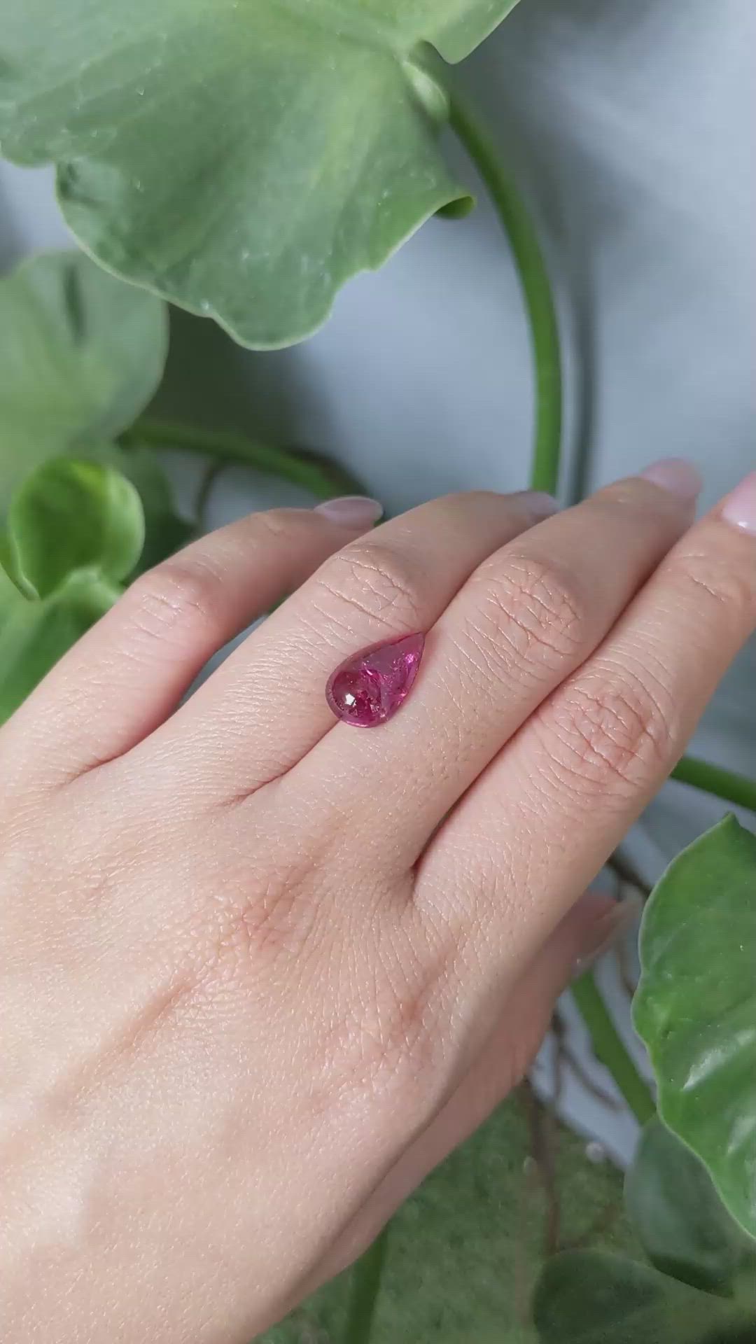 3.94 Ct. Cabochon Tourmaline from Brazil Size Video