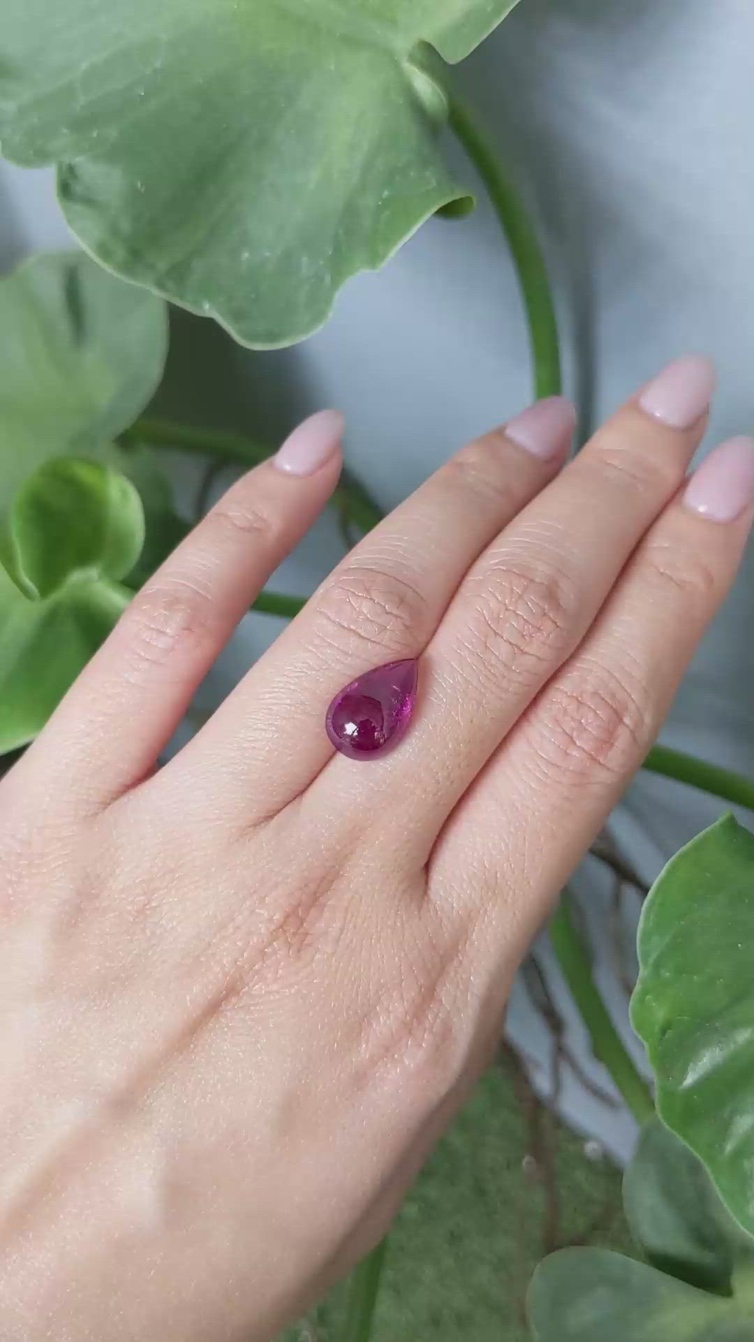 5.52 Ct. Purple Cabochon Tourmaline from Brazil Size Video