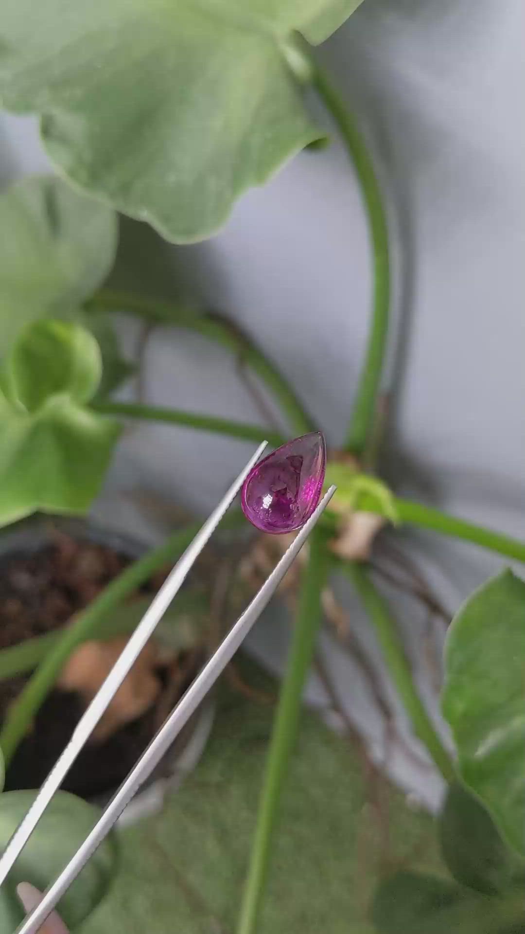 5.52 Ct. Purple Cabochon Tourmaline from Brazil Size Video