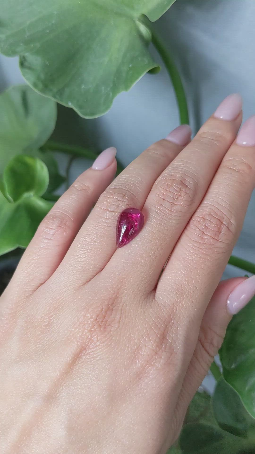 3.75 Ct. Cabochon Tourmaline from Brazil Size Video