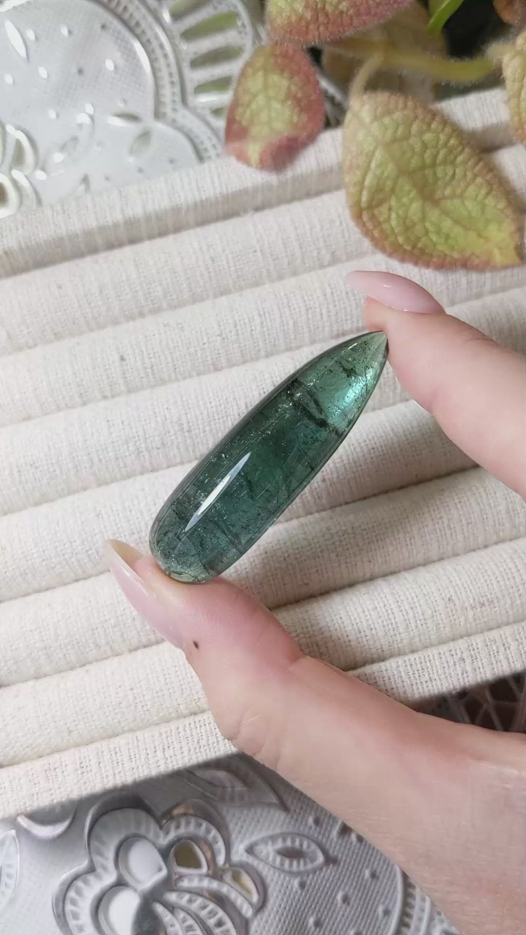 53.19 Ct. Bluish Green Cabochon Tourmaline from Madagascar Size Video