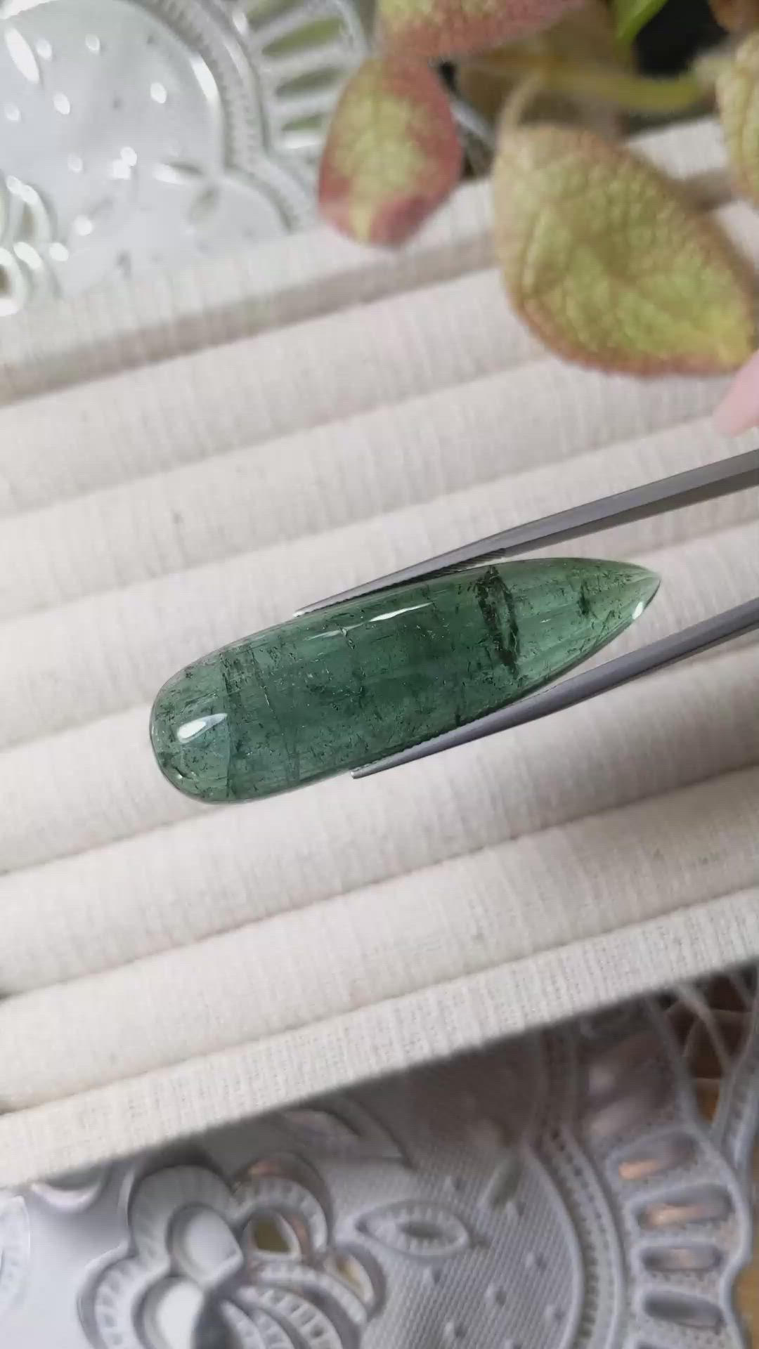53.19 Ct. Bluish Green Cabochon Tourmaline from Madagascar Size Video