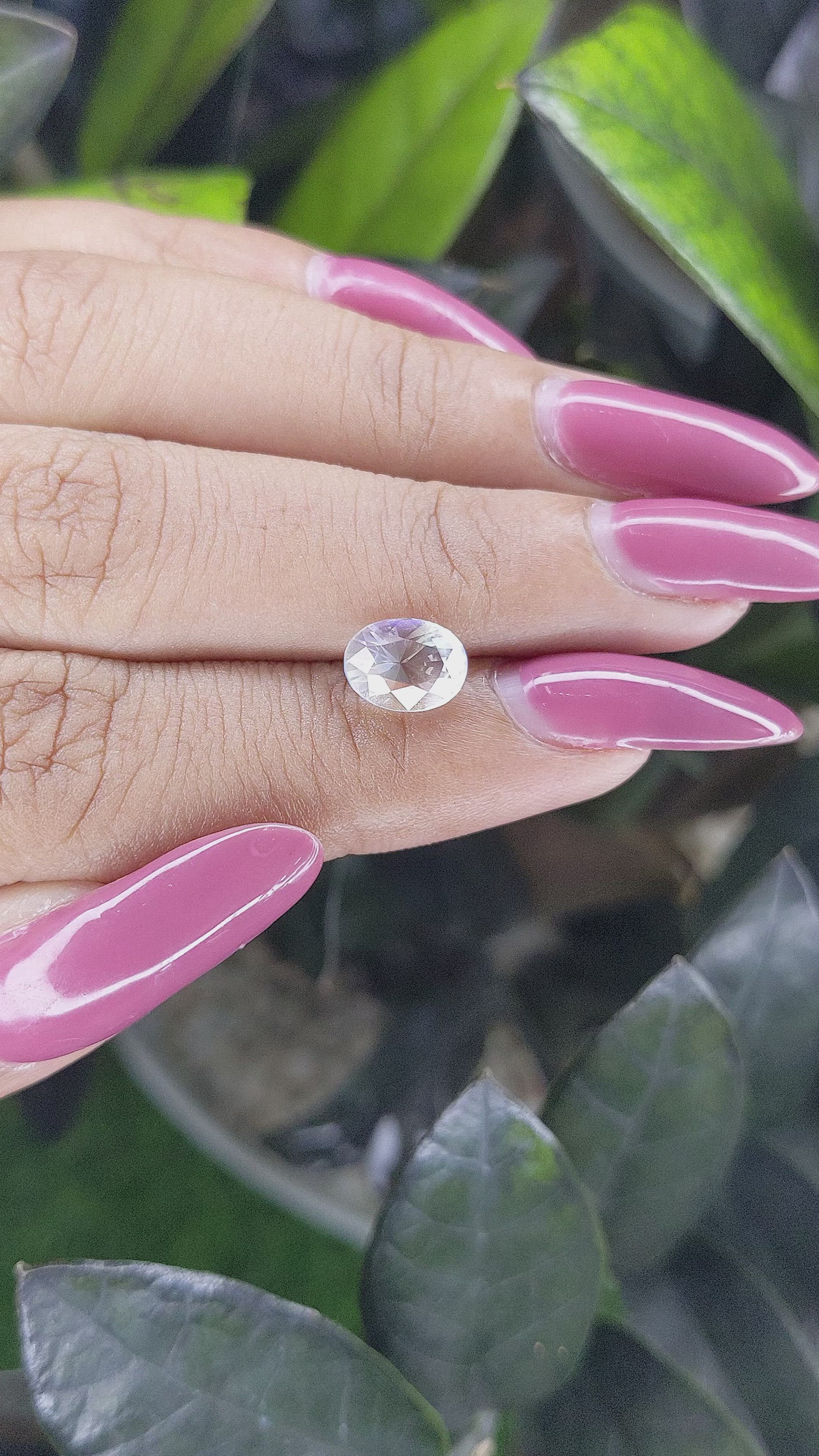 1.50 Ct. Rainbow Moonstone from Madagascar Size Video