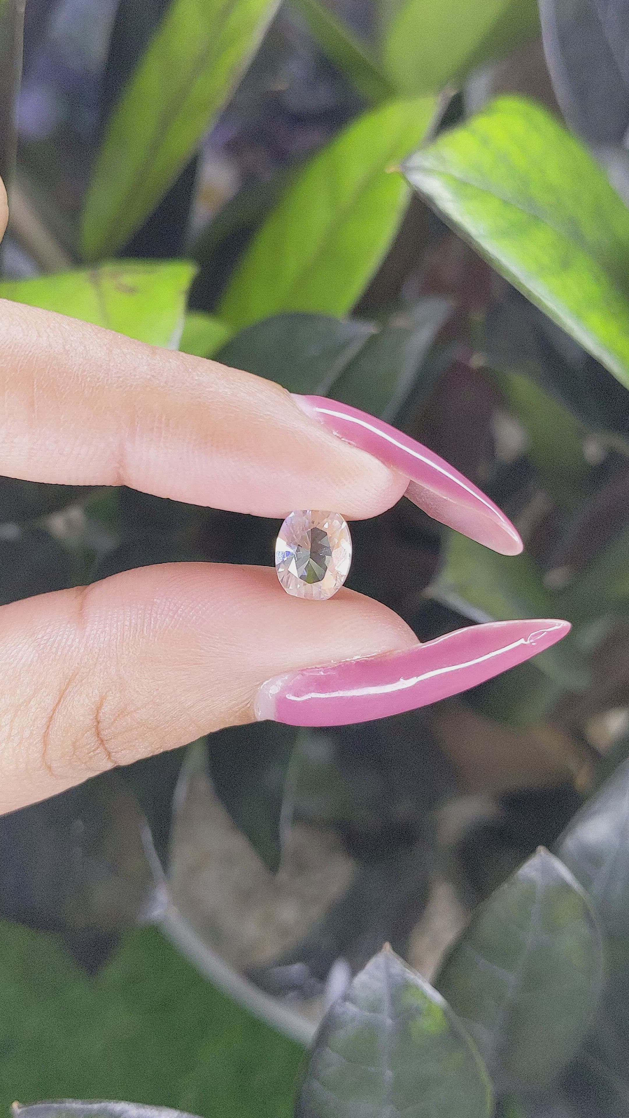 1.50 Ct. Rainbow Moonstone from Madagascar Size Video