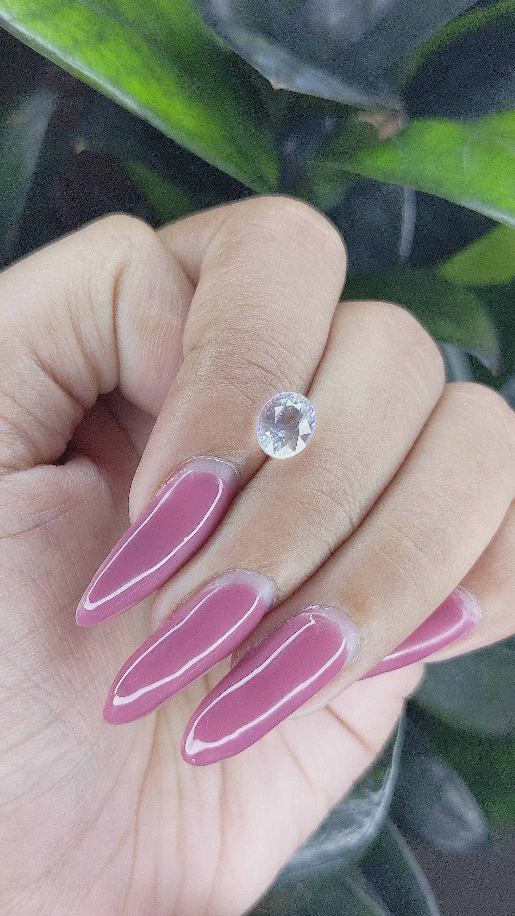 1.40 Ct. Rainbow Moonstone from Madagascar Size Video