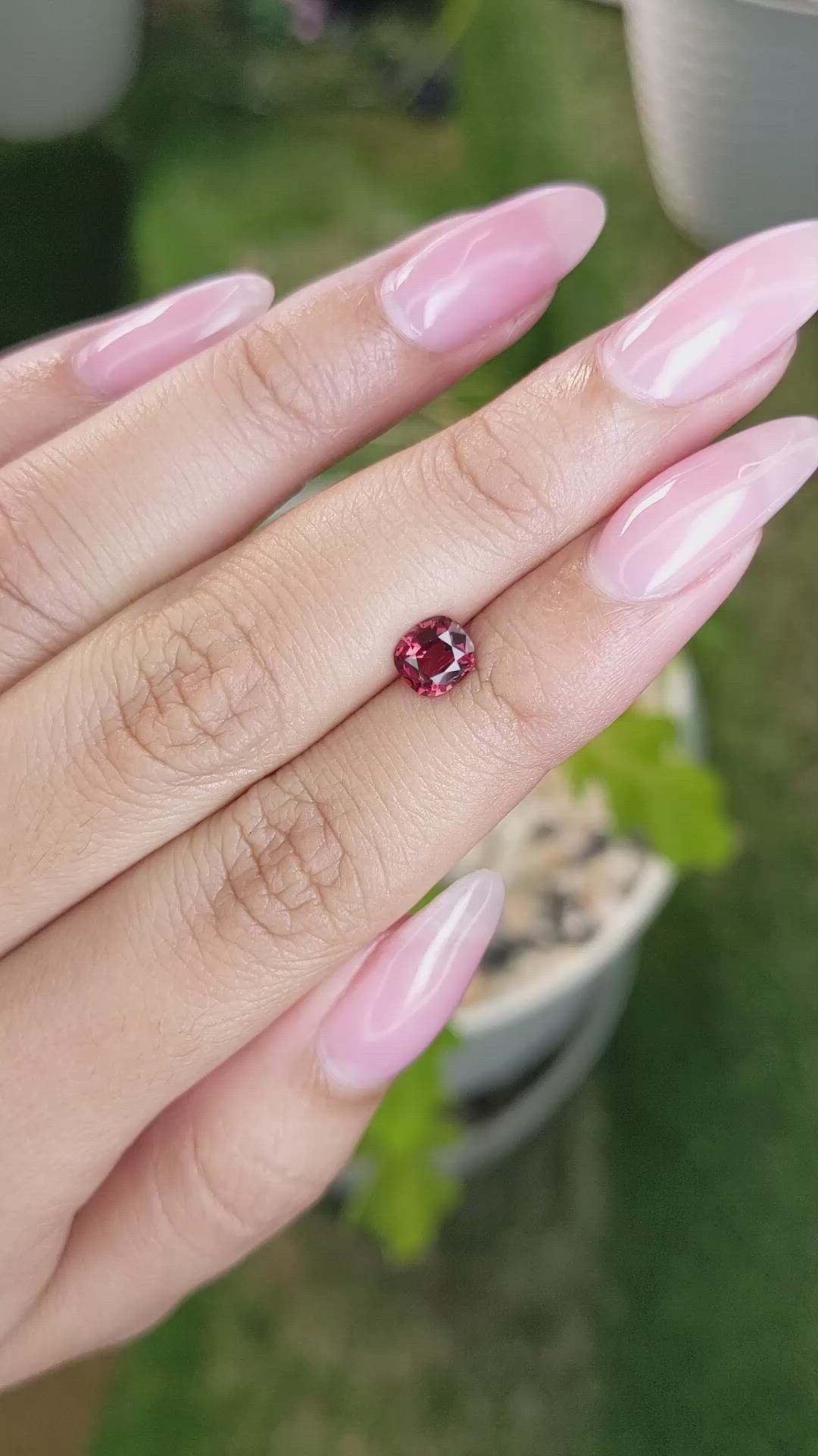 0.85 Ct. Garnet from Ceylon (Sri Lanka) Size Video