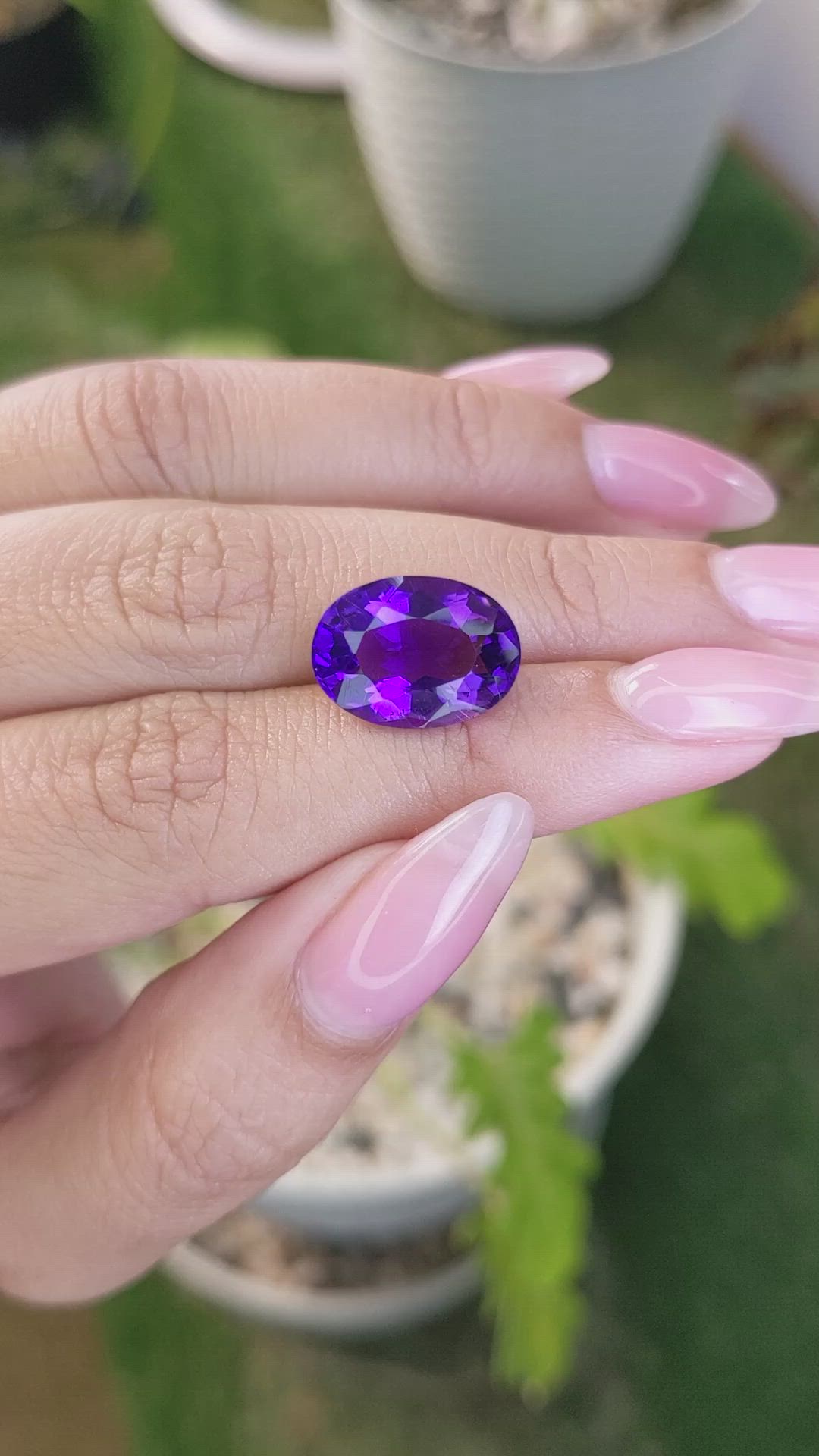6.71 Ct. Amethyst from Ceylon (Sri Lanka) Size Video