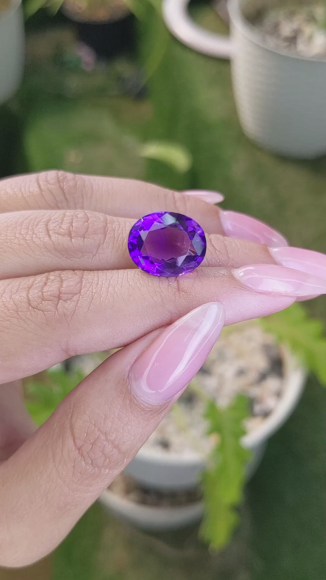 8.70 Ct. Amethyst from Ceylon (Sri Lanka) Size Video