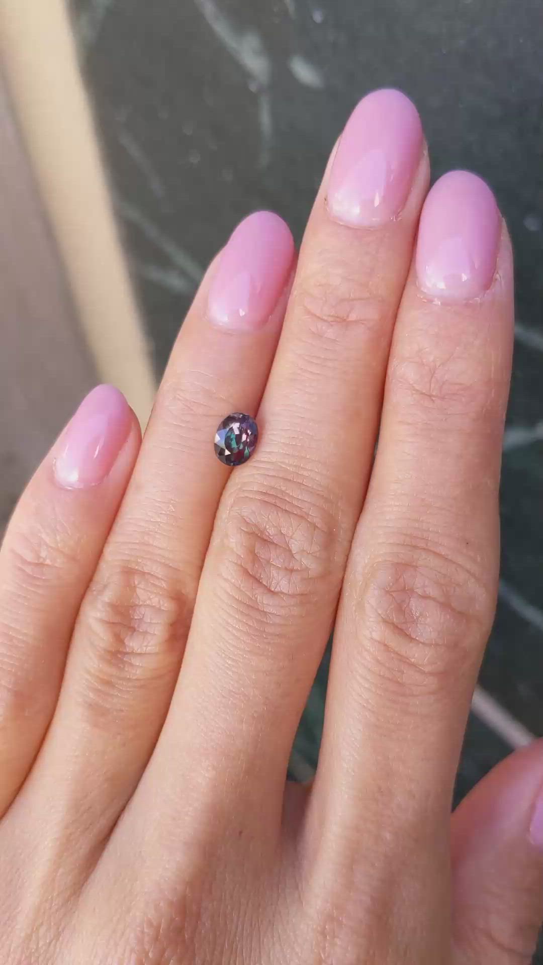 0.94 Ct. Alexandrite from Brazil Size Video