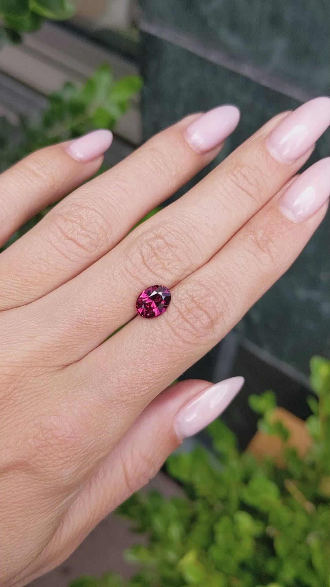 2.05 Ct. Red Rhodolite Garnet from Madagascar Size Video