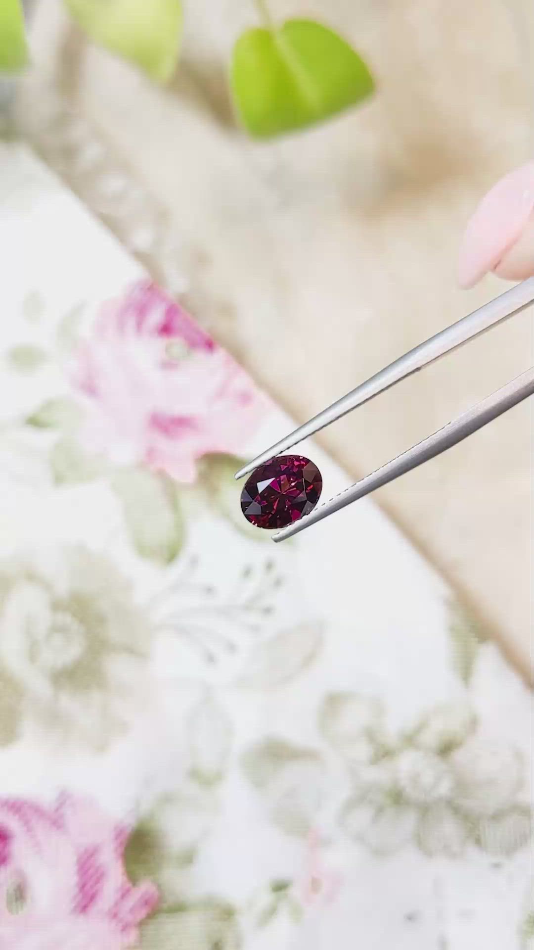 2.05 Ct. Rhodolite Garnet from Madagascar Size Video