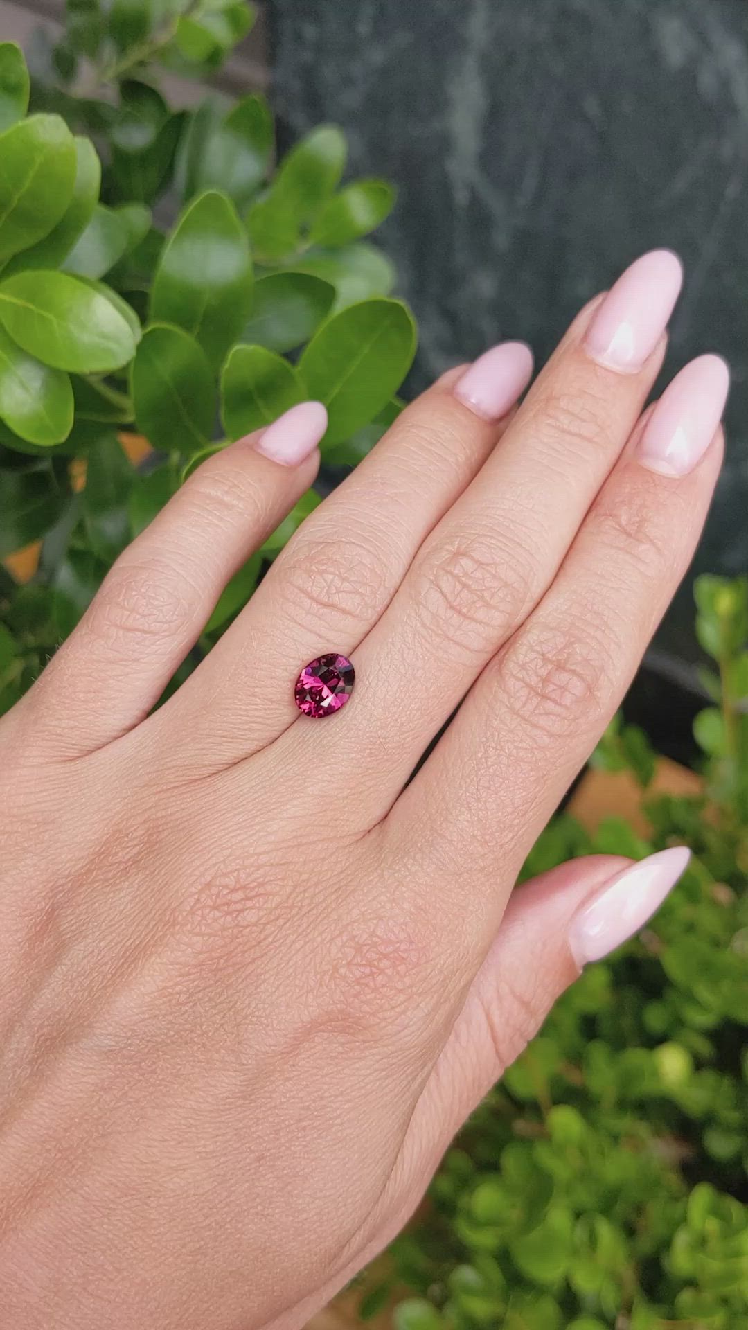2.05 Ct. Red Rhodolite Garnet from Madagascar Size Video
