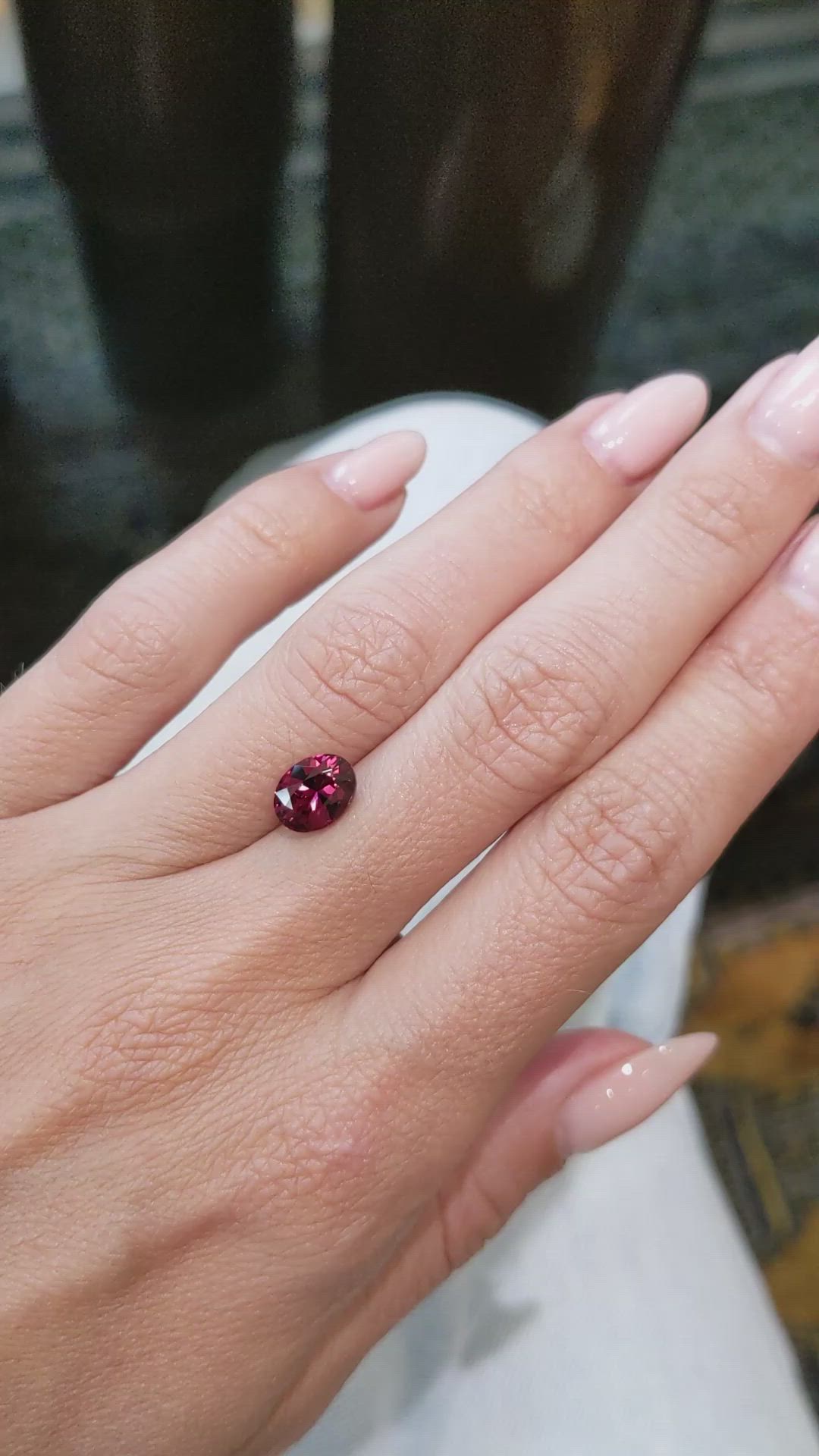 2.05 Ct. Red Rhodolite Garnet from Madagascar Size Video