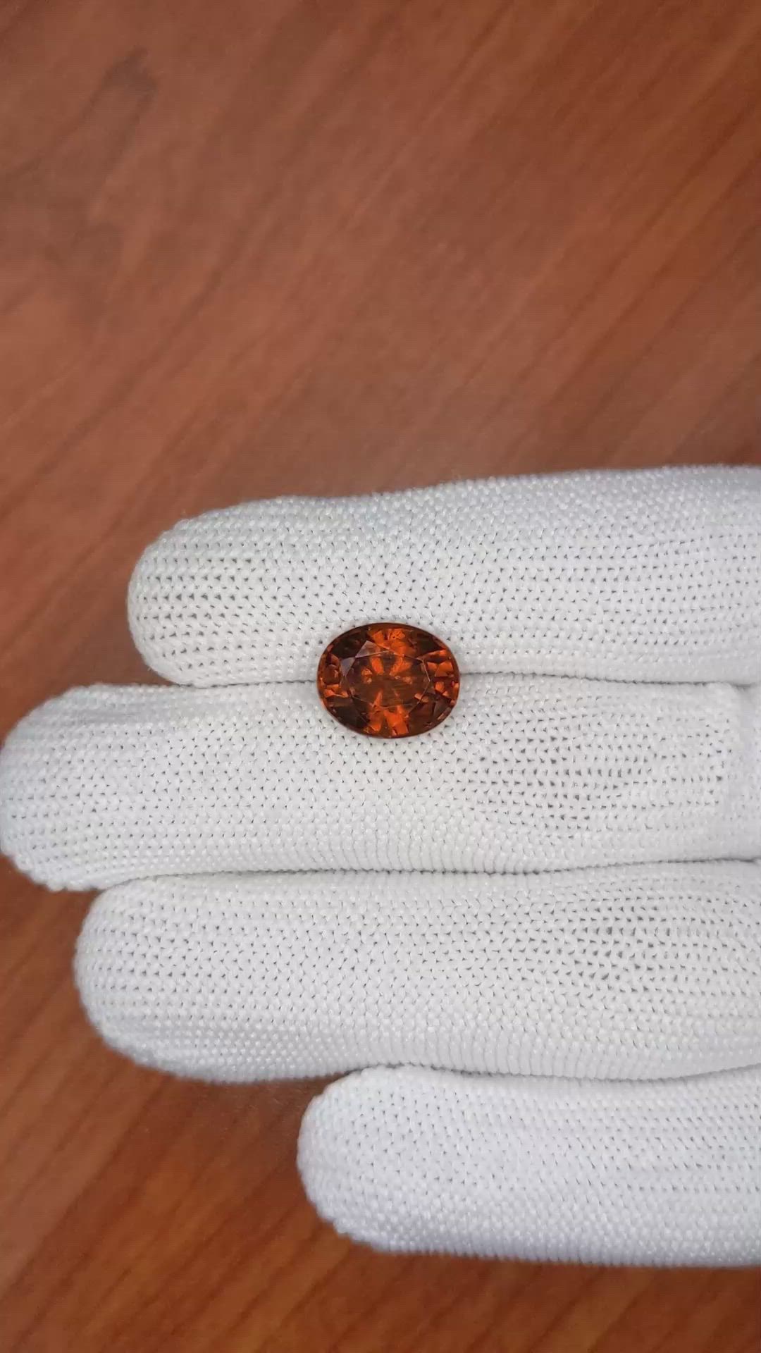 5.24 Ct. Hessonite Garnet from Madagascar Size Video