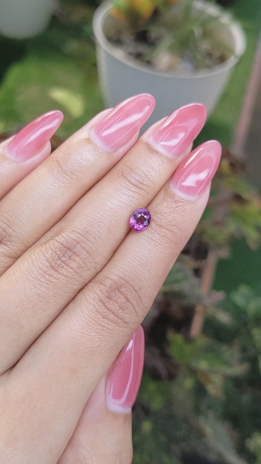 0.99 Ct. Rhodolite Garnet from Ceylon (Sri Lanka) Size Video