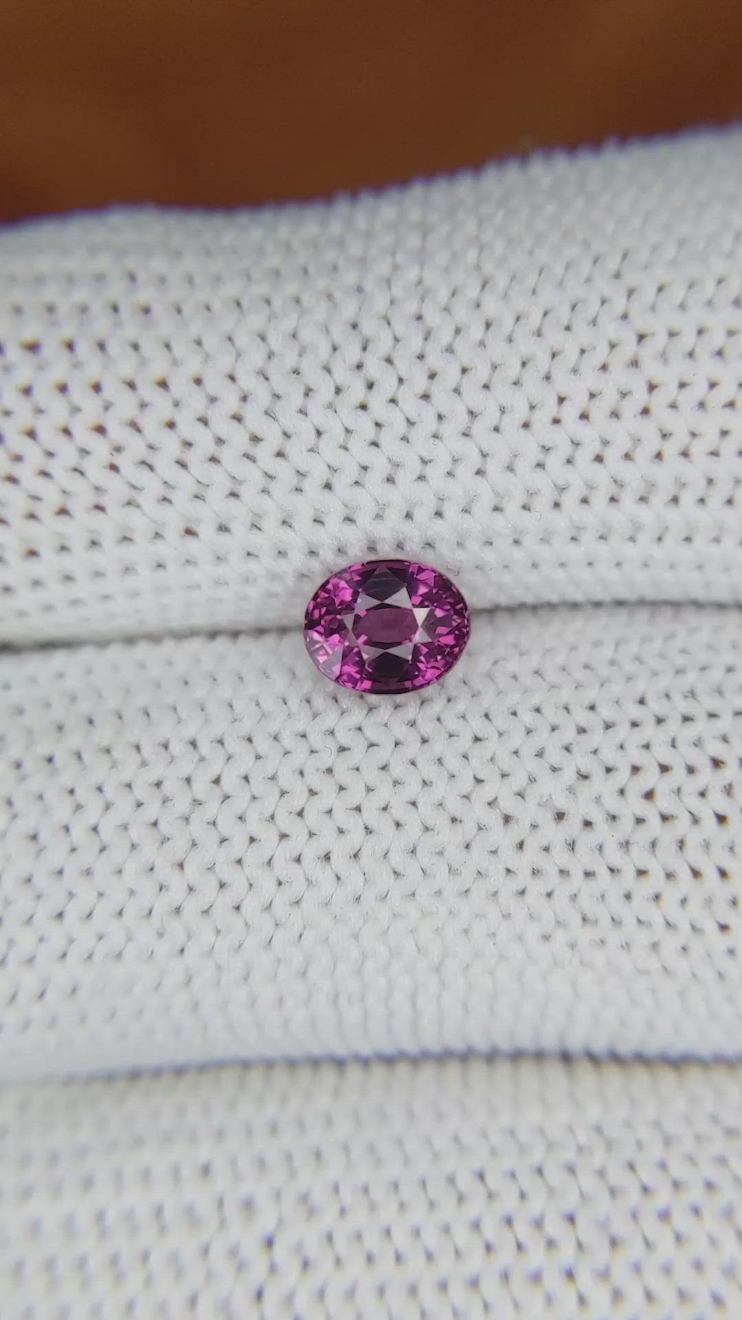 0.99 Ct. Rhodolite Garnet from Ceylon (Sri Lanka) Size Video