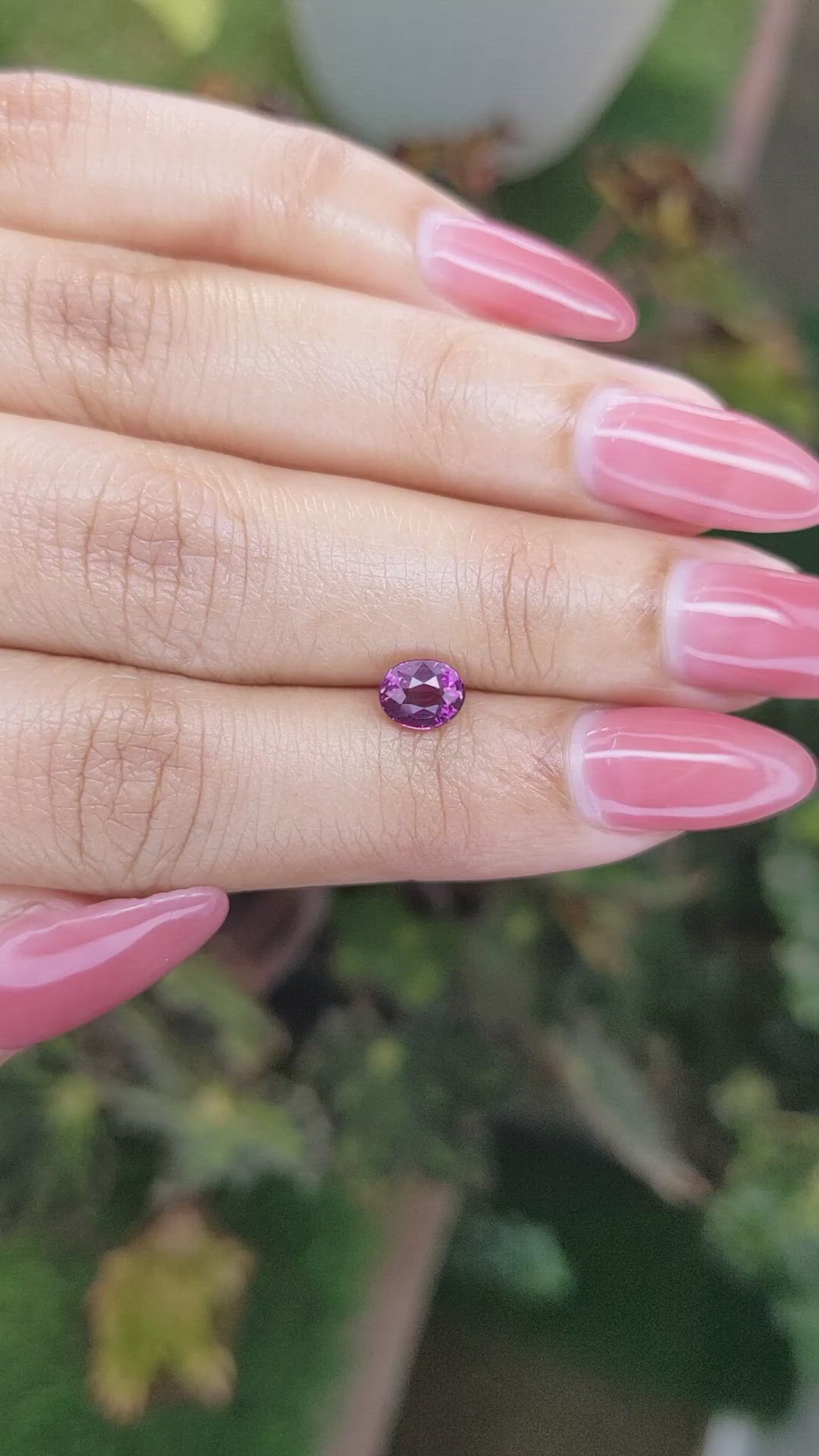 0.99 Ct. Rhodolite Garnet from Ceylon (Sri Lanka) Size Video