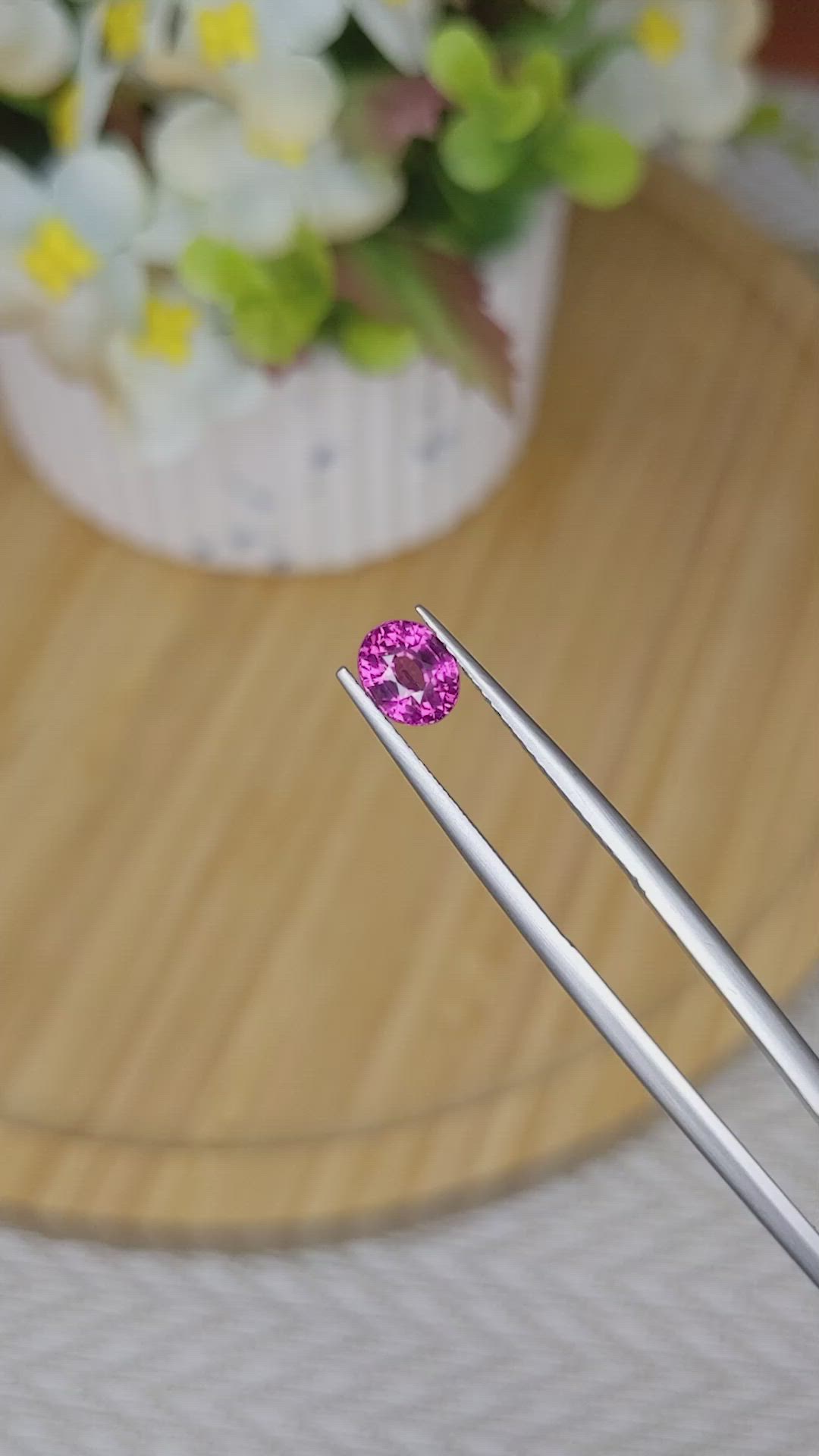 0.99 Ct. Rhodolite Garnet from Ceylon (Sri Lanka) Size Video