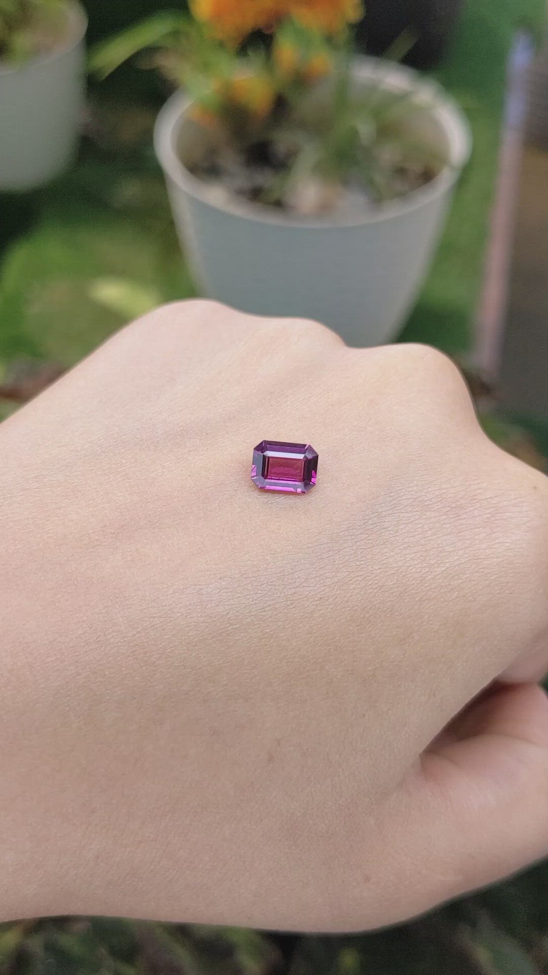 1.53 Ct. Rhodolite Garnet from Ceylon (Sri Lanka) Size Video