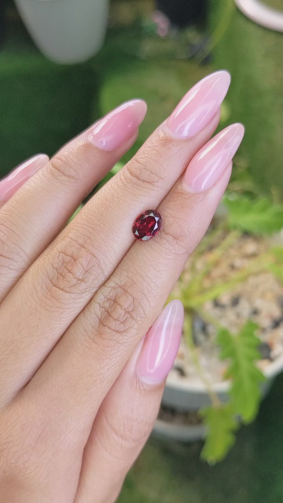 1.36 Ct. Rhodolite Garnet from Ceylon (Sri Lanka) Size Video