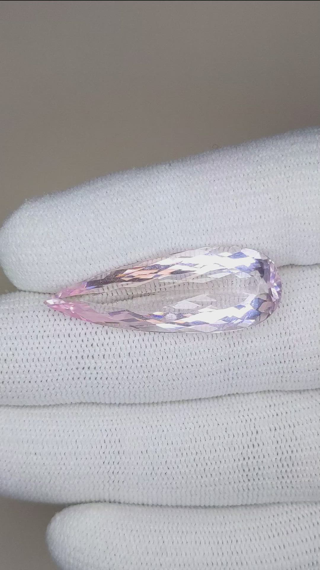 13.49 Ct. Morganite from Brazil Size Video