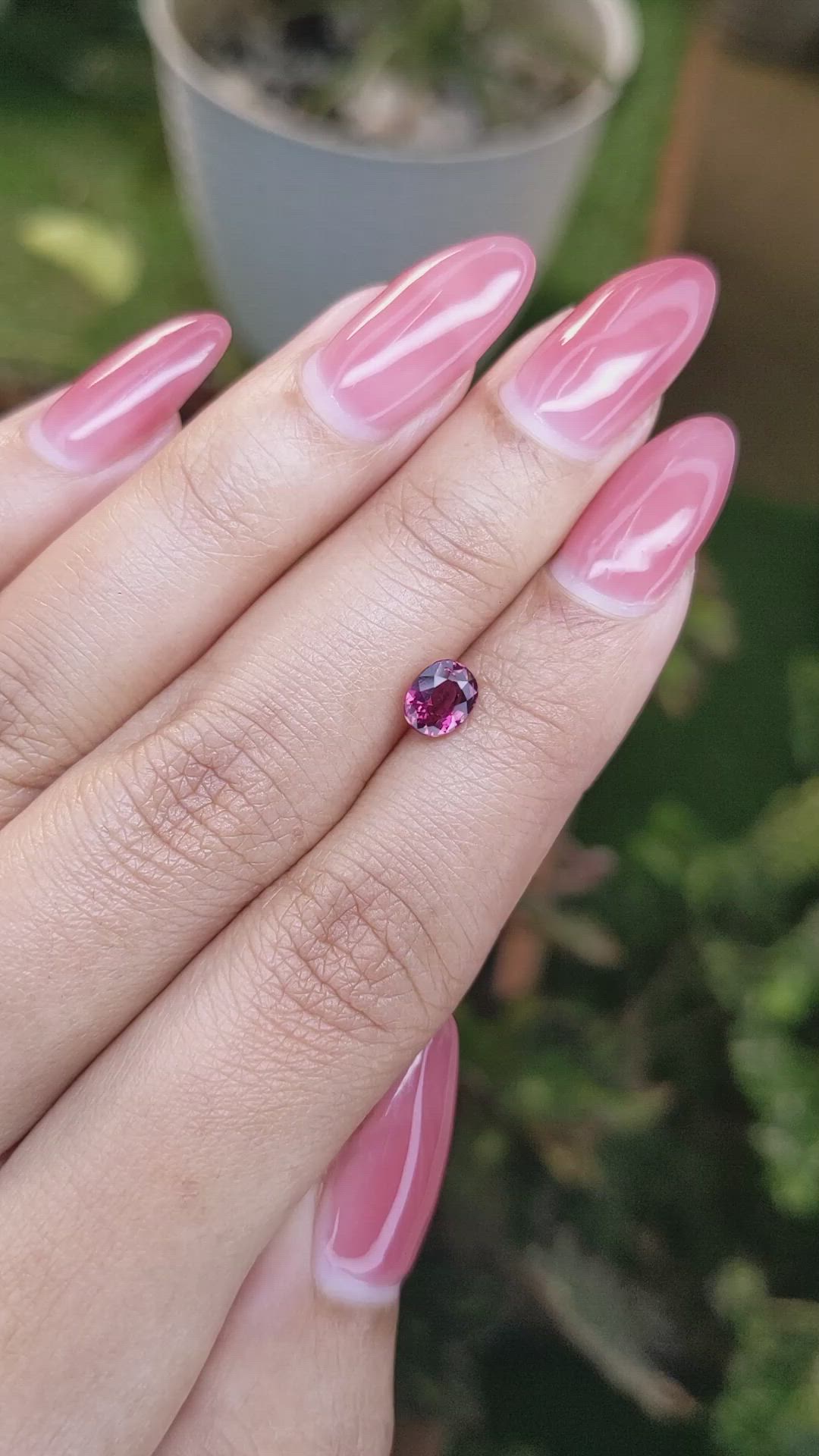0.96 Ct. Rhodolite Garnet from Ceylon (Sri Lanka) Size Video