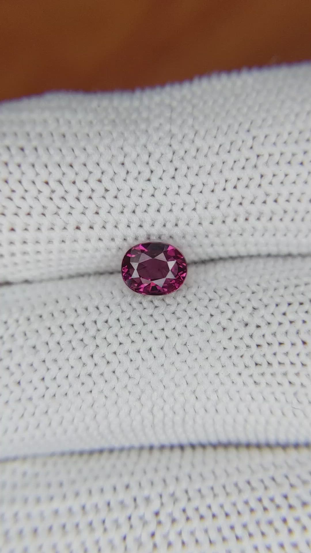 0.96 Ct. Rhodolite Garnet from Ceylon (Sri Lanka) Size Video