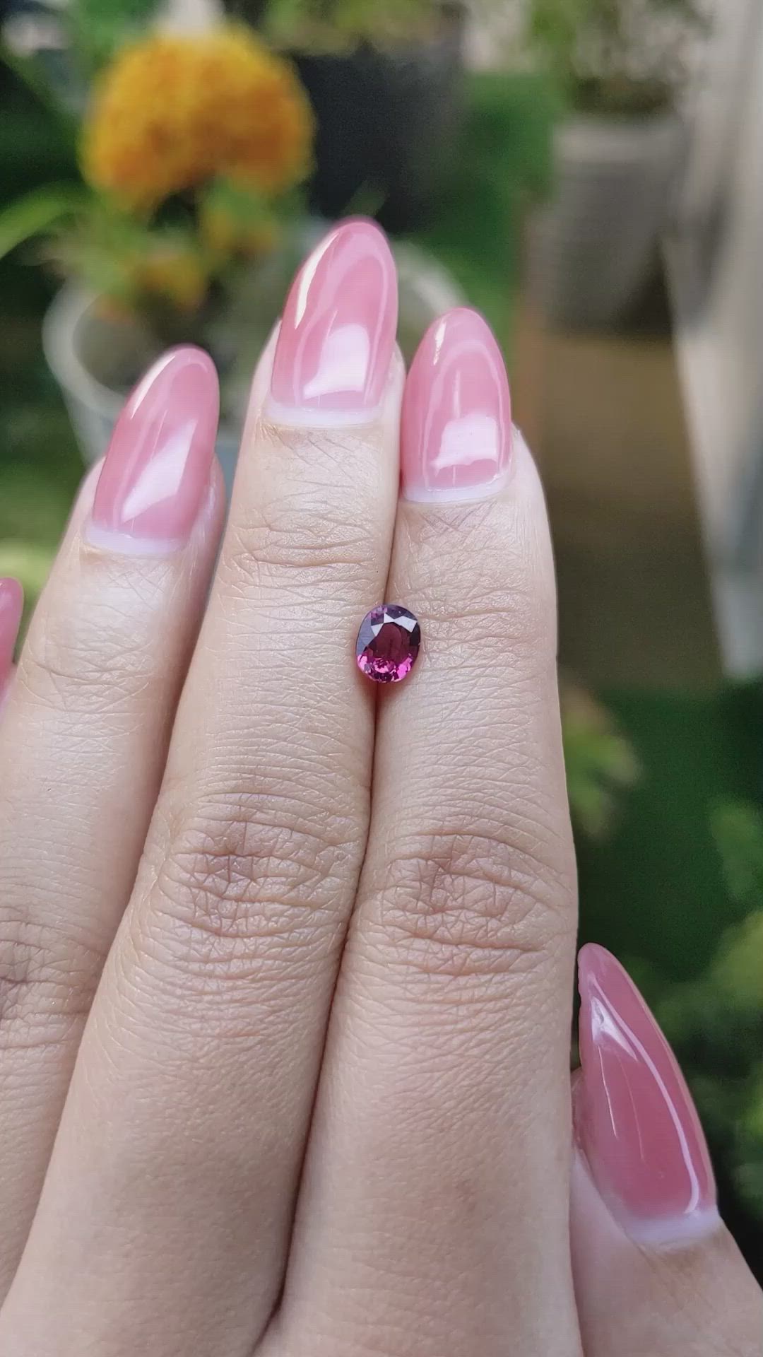 0.96 Ct. Rhodolite Garnet from Ceylon (Sri Lanka) Size Video