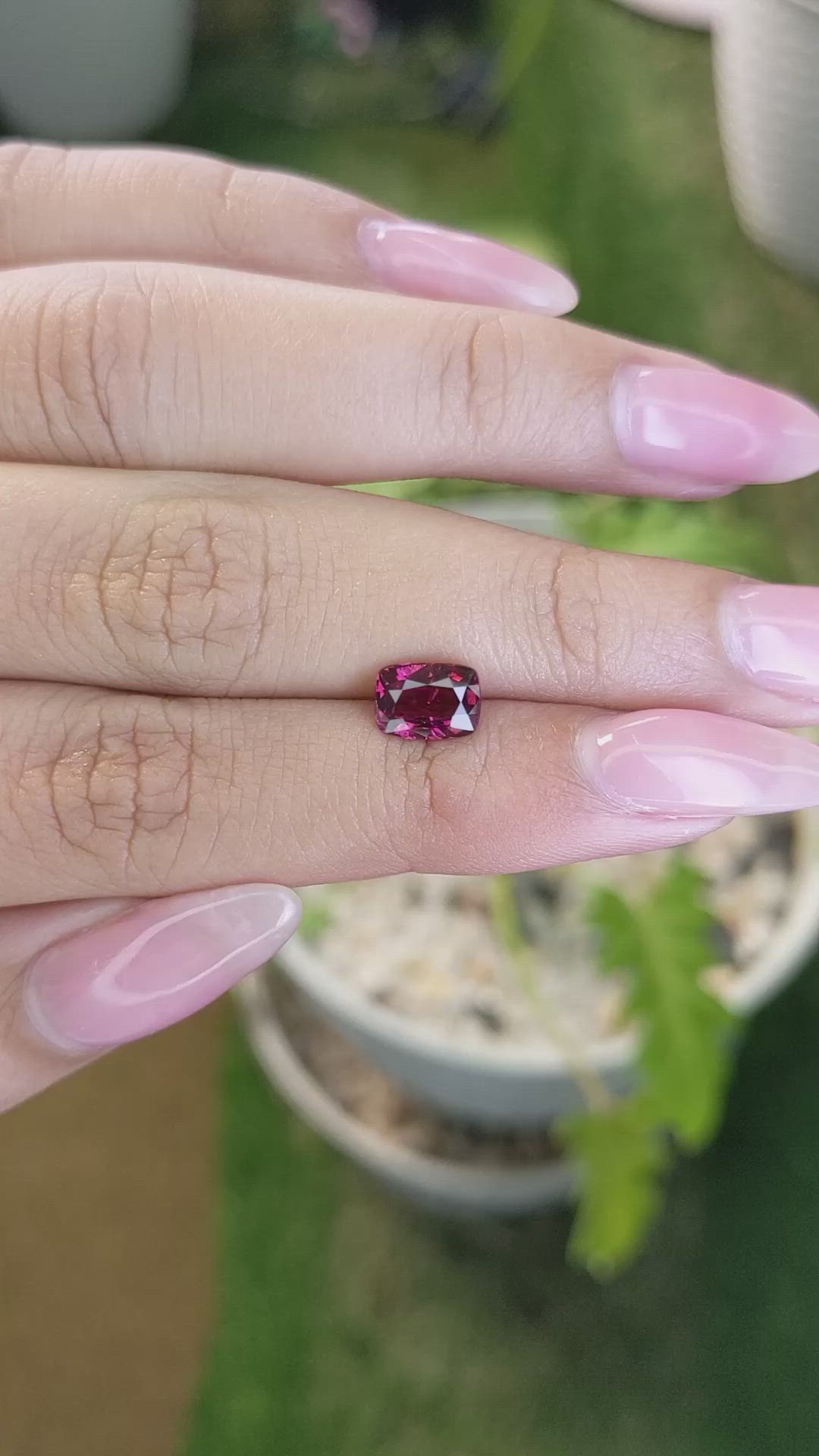1.61 Ct. Rhodolite Garnet from Ceylon (Sri Lanka) Size Video