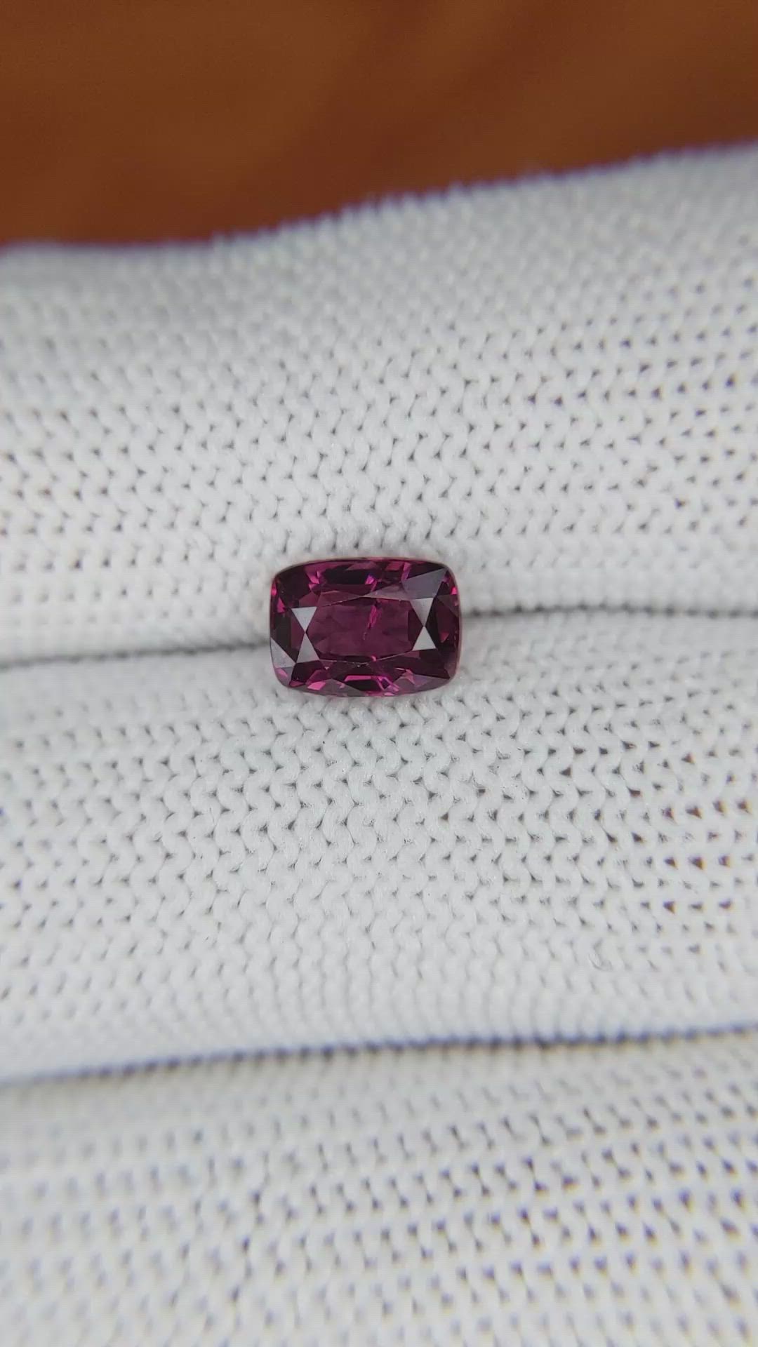 1.61 Ct. Rhodolite Garnet from Ceylon (Sri Lanka) Size Video