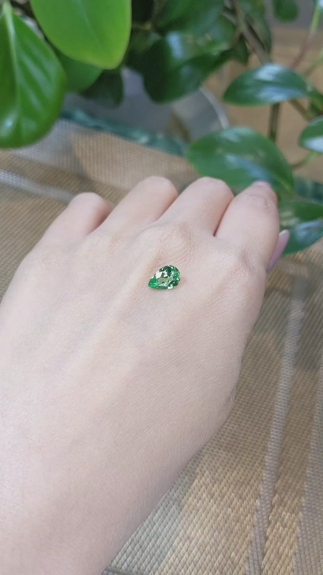 1.33 Ct. Tsavorite Garnet from Tanzania Size Video