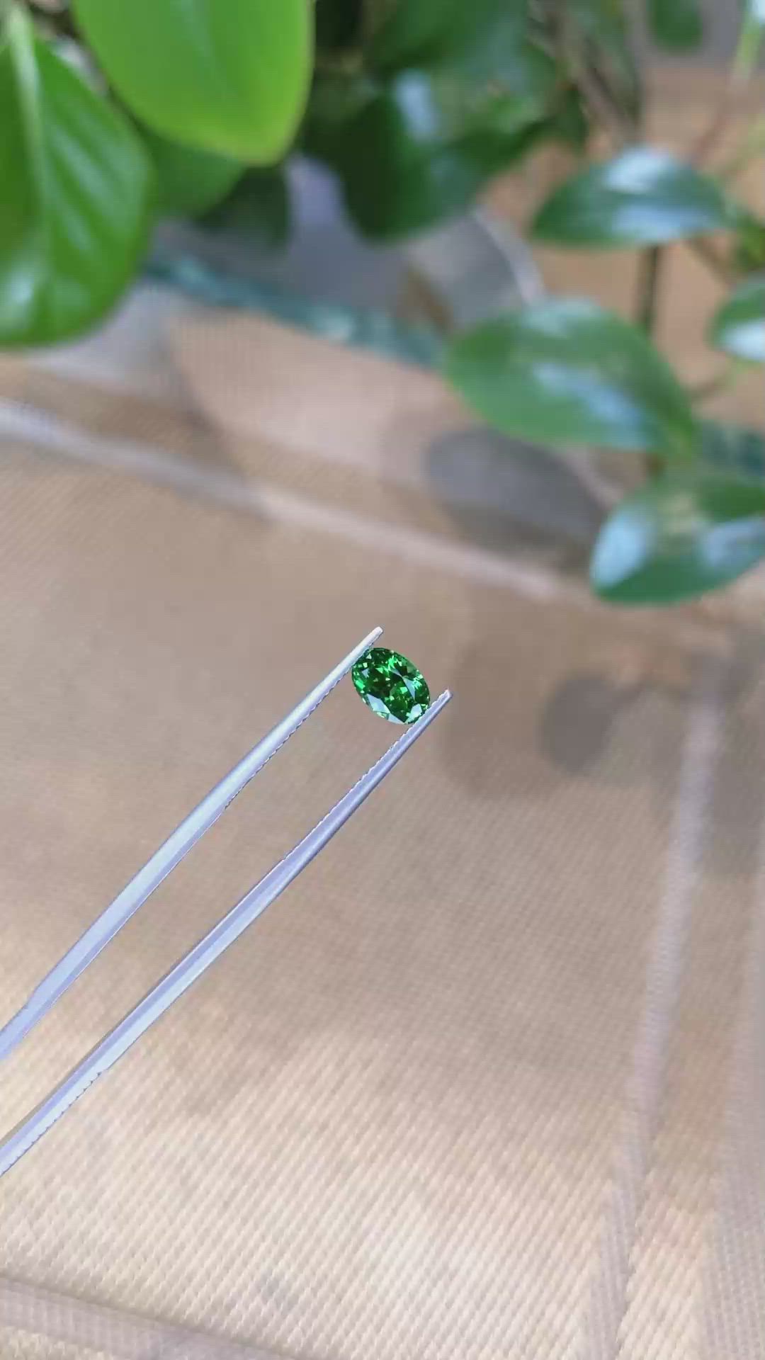 1.10 Ct. Tsavorite Garnet from Tanzania Size Video