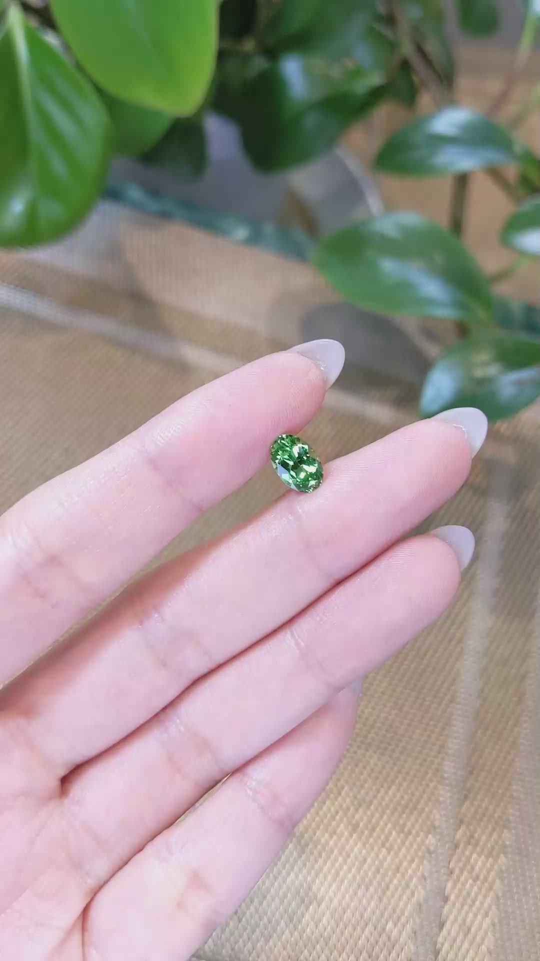 1.68 Ct. Tsavorite Garnet from Tanzania Size Video