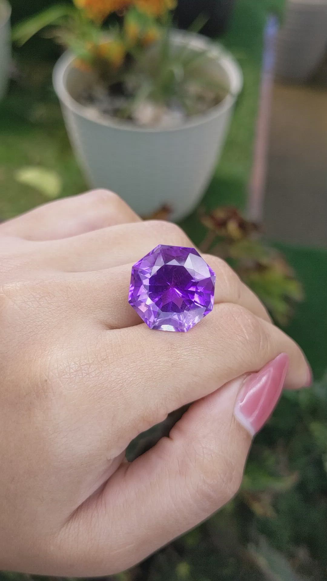 19.75 Ct. Amethyst from Ceylon (Sri Lanka) Size Video