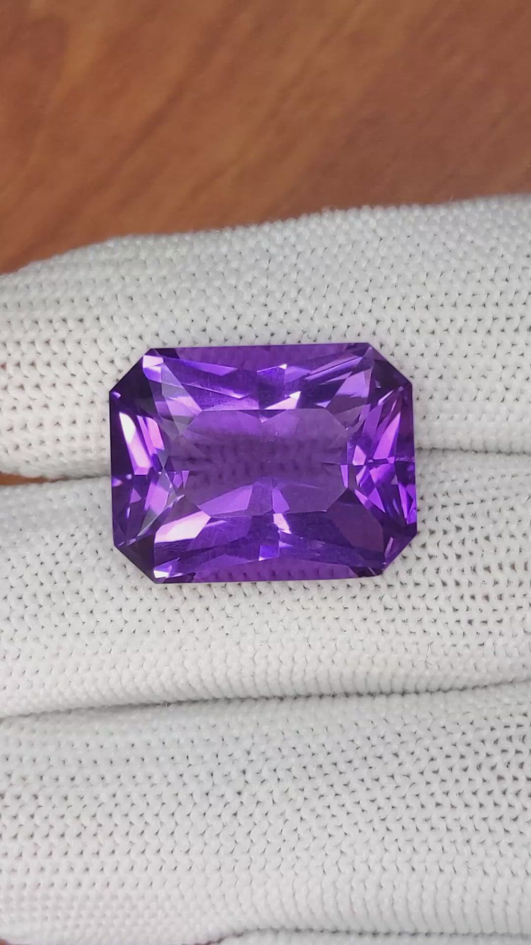 19.59 Ct. Amethyst from Ceylon (Sri Lanka) Size Video