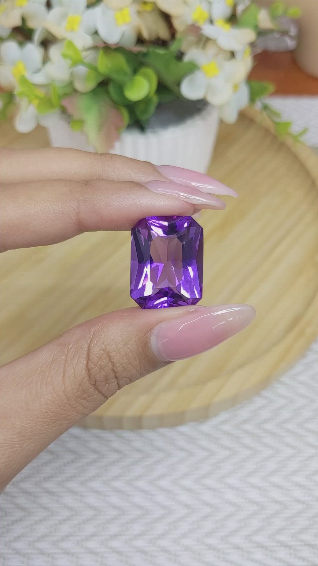 19.59 Ct. Amethyst from Ceylon (Sri Lanka) Size Video
