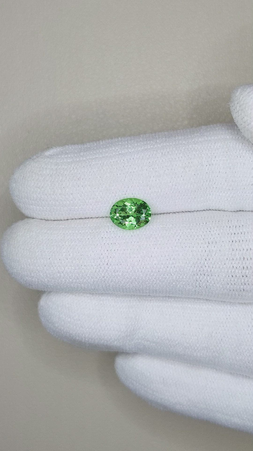 1.25 Ct. Tsavorite Garnet from Tanzania Size Video