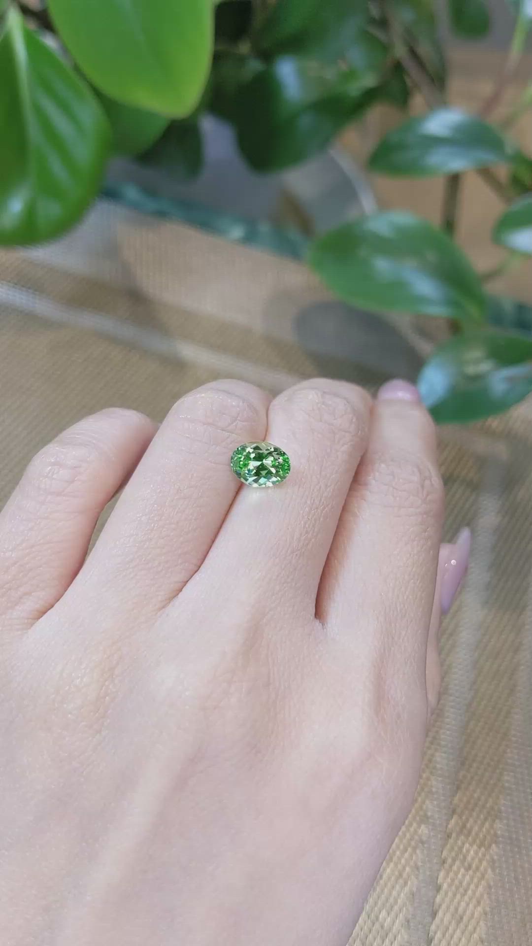 2.44 Ct. Tsavorite Garnet from Tanzania Size Video